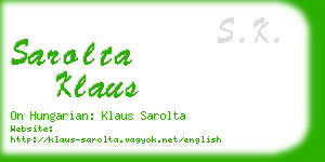 sarolta klaus business card